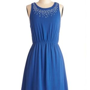 ModCloth royal blue dress with white beading